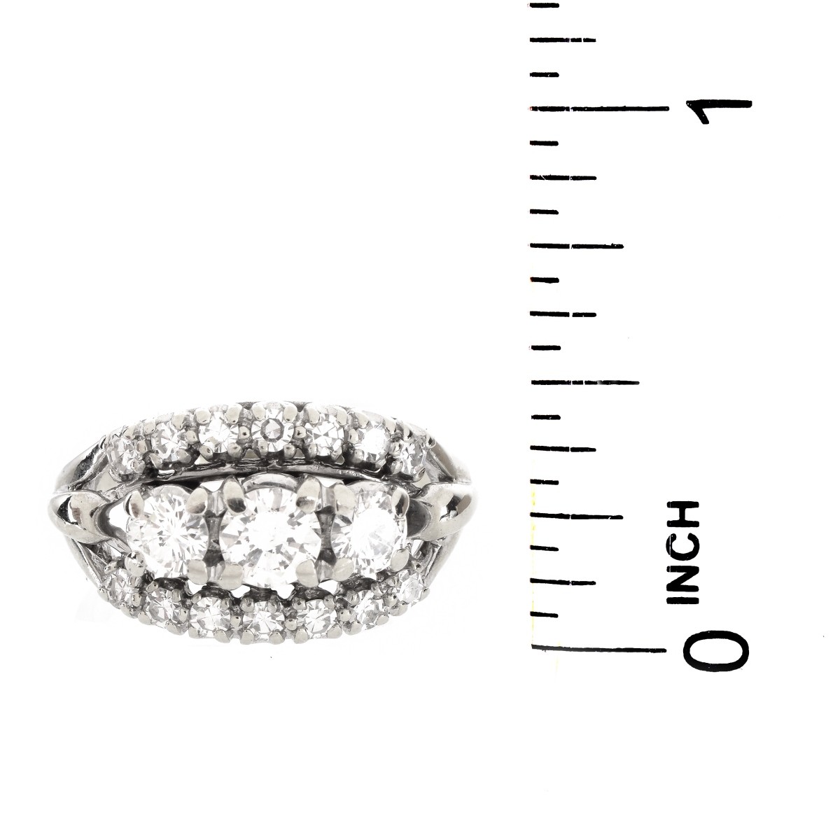 Circa 1940s Three Diamond Ring