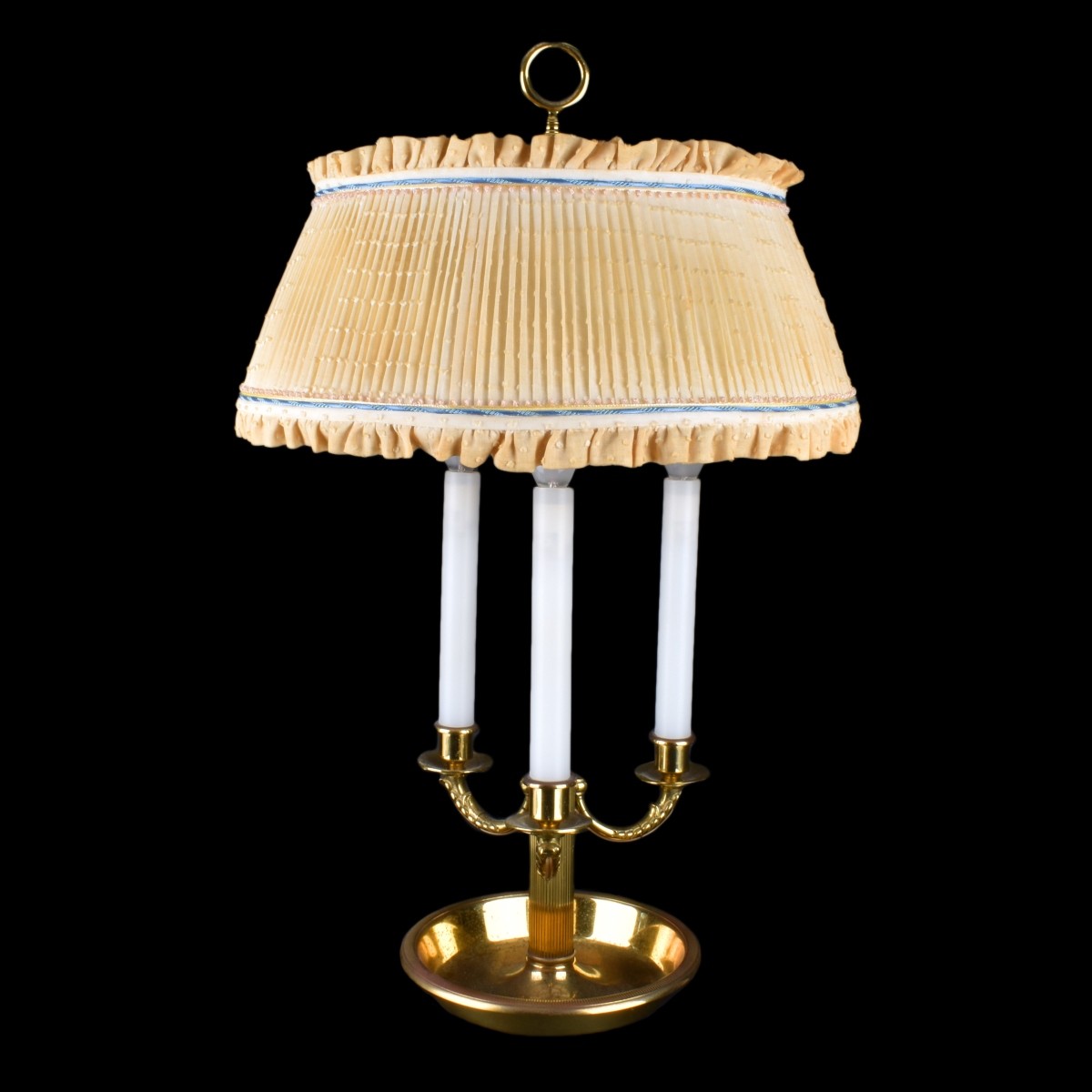 Mid Century Gilt Brass Bouillotte Lamp