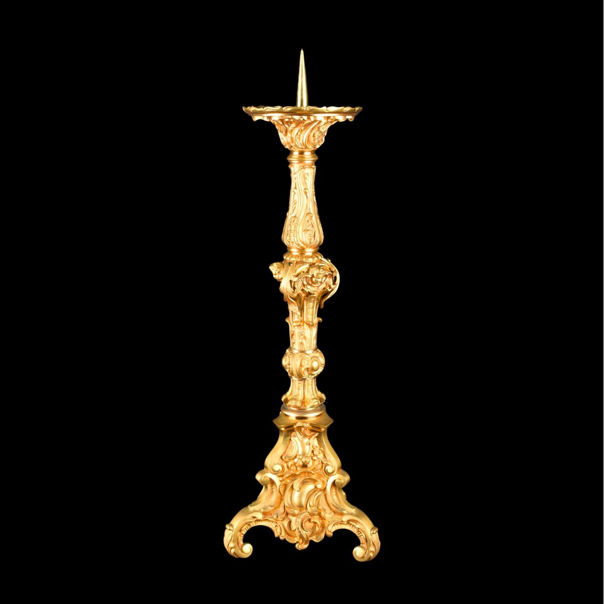 19/20th C. Gilt Bronze Rococo Style Pricket