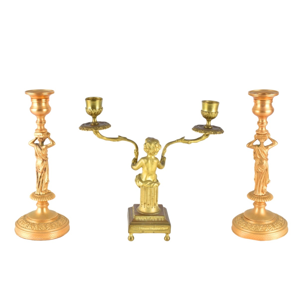 Four (4) Antique Gilt Bronze Tableware