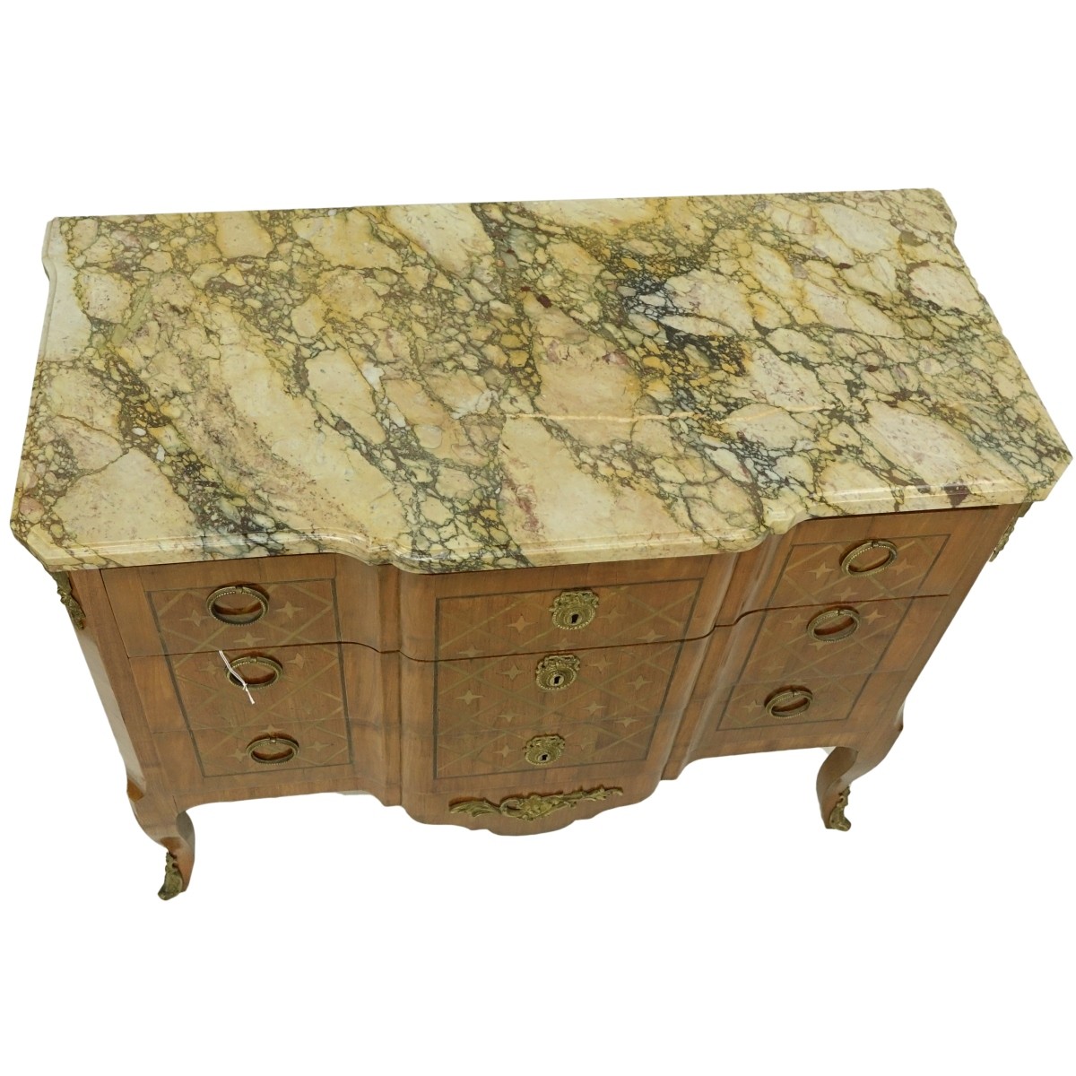 French Provincial Marble Top Chest of Drawers