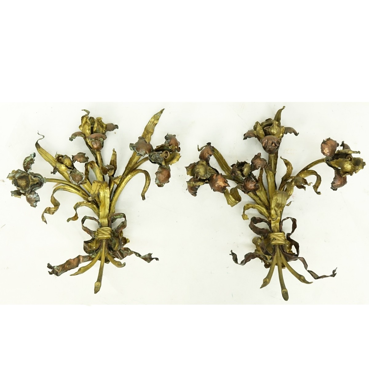 Pair Brass Sconces