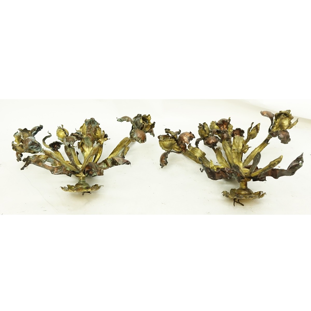 Pair Brass Sconces