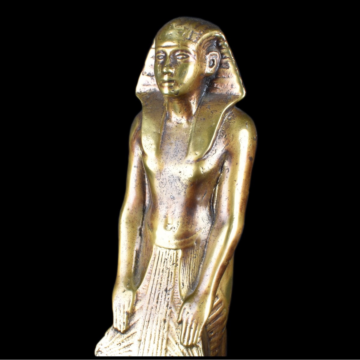 Vintage Brass-Clad Egyptian Temple Figure