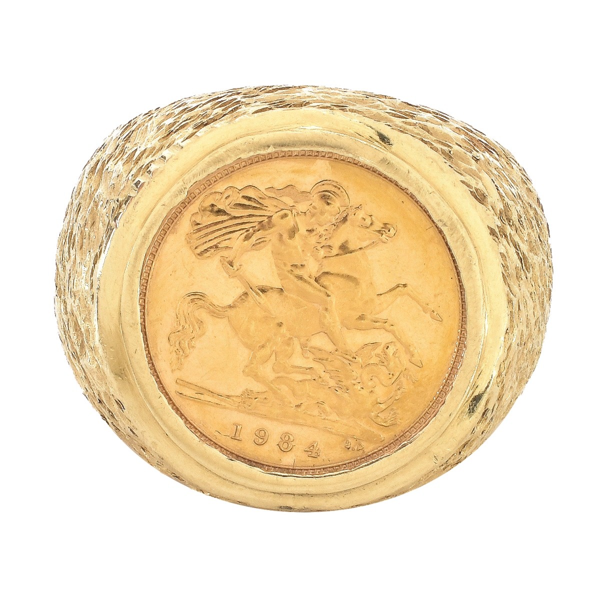 Man's Gold Sovereign Coin Ring