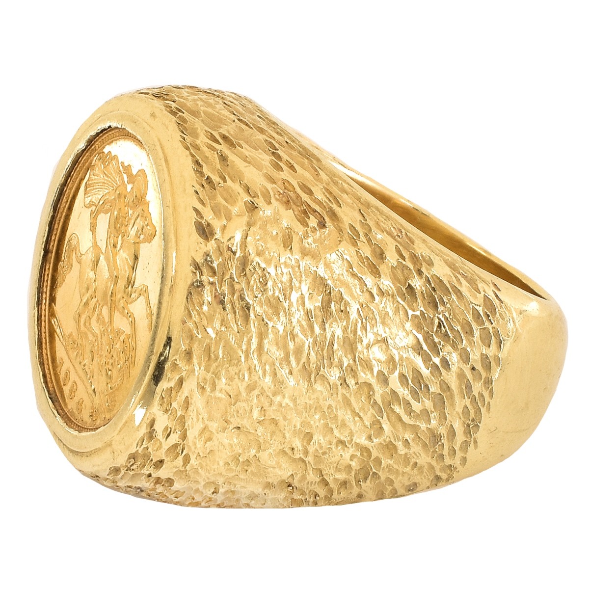 Man's Gold Sovereign Coin Ring