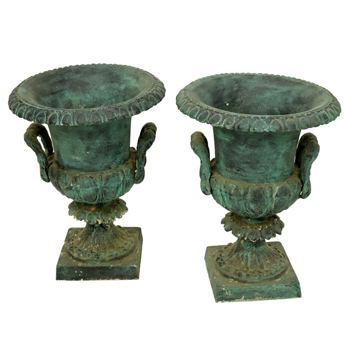 Pair Pottery Garden Urns