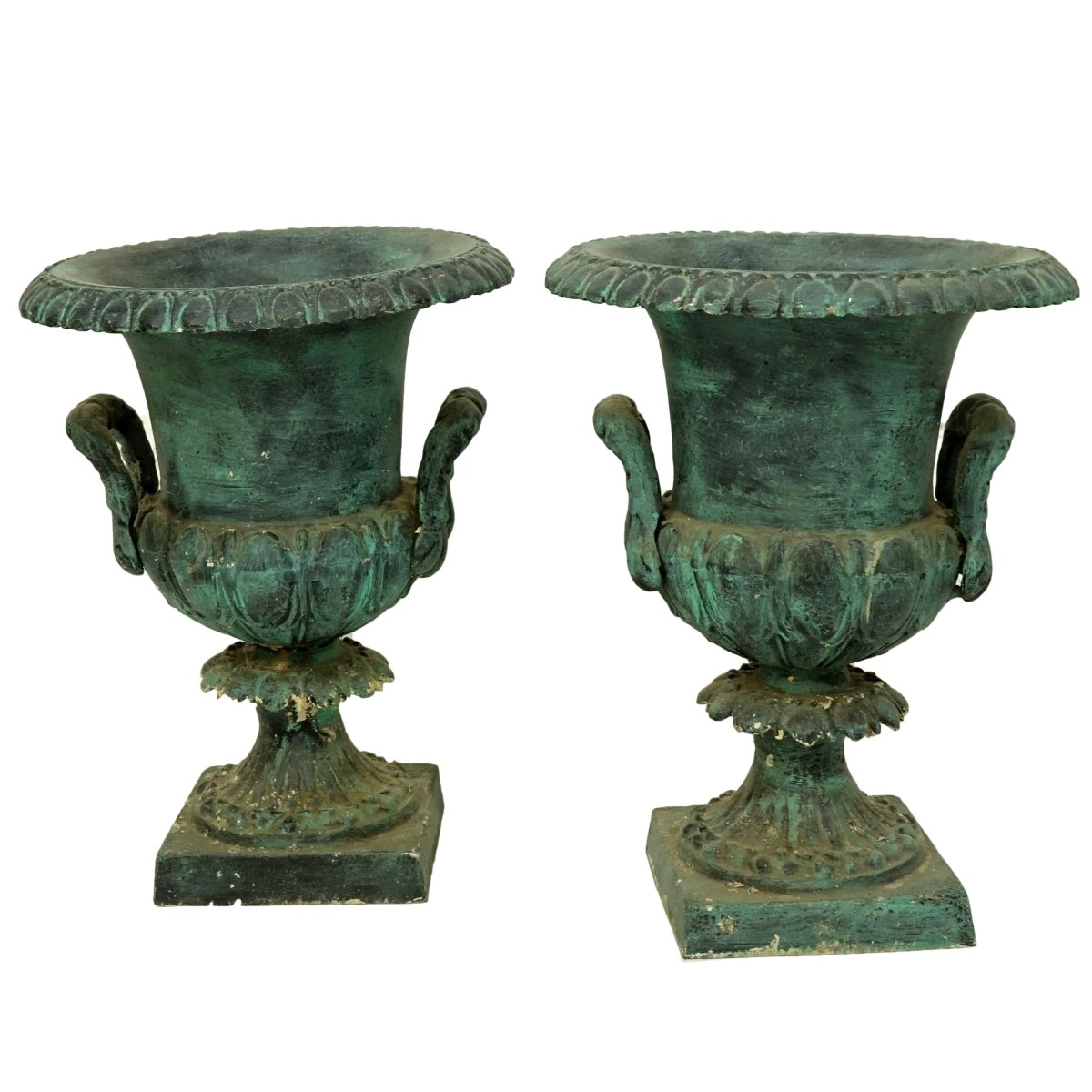 Pair Pottery Garden Urns