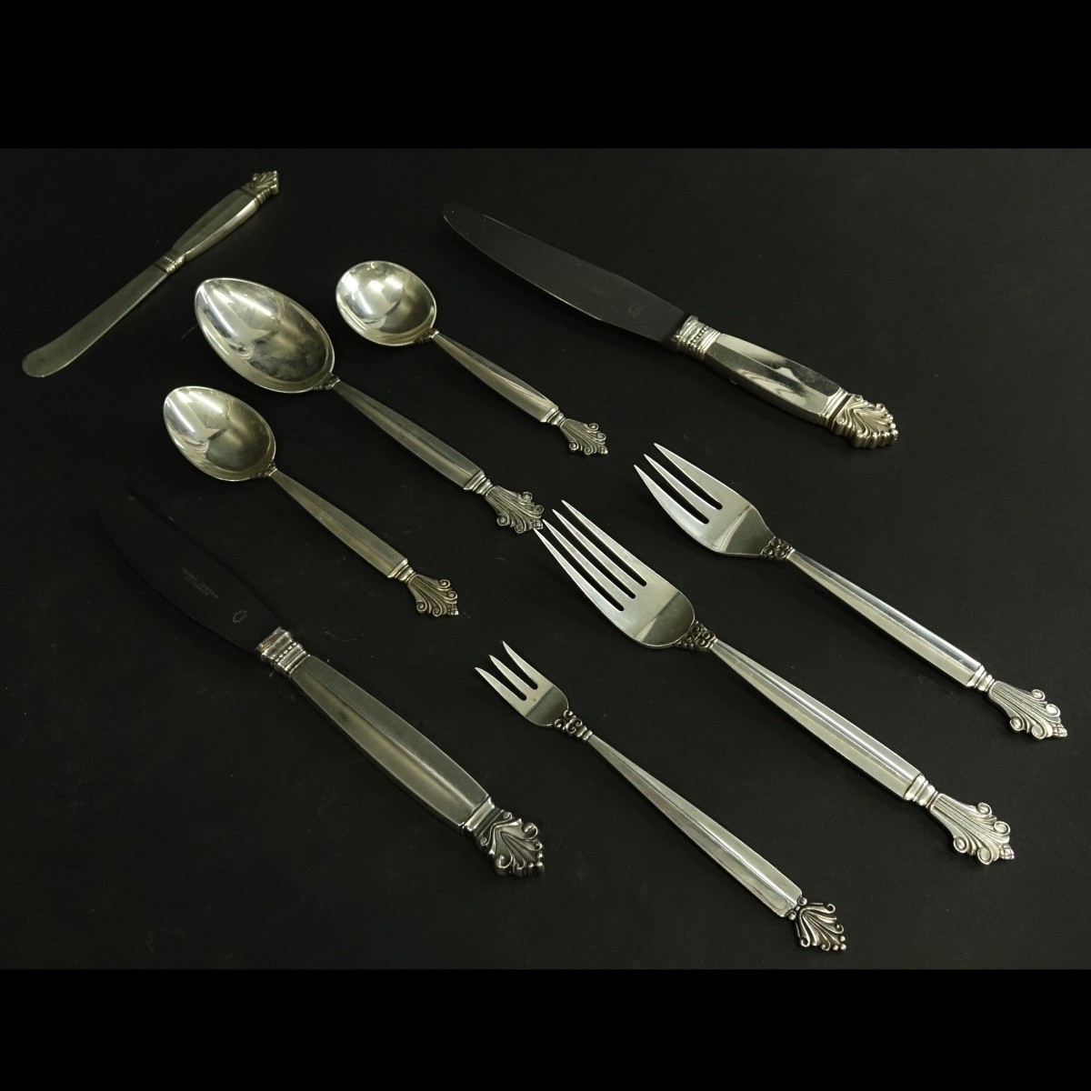 156 Pieces Georg Jensen Acanthus Flatware