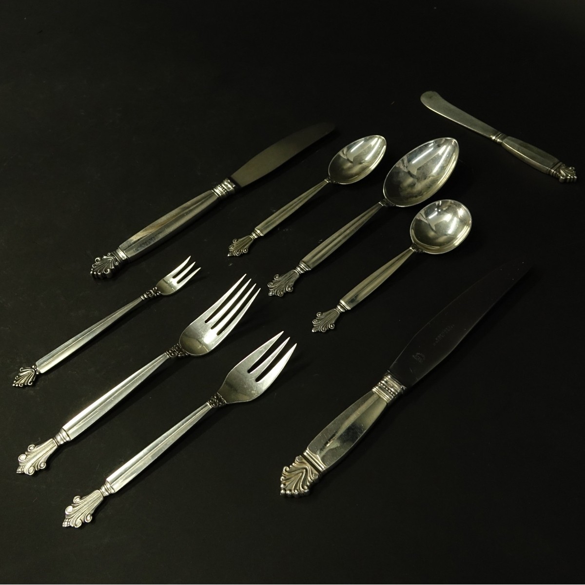 156 Pieces Georg Jensen Acanthus Flatware