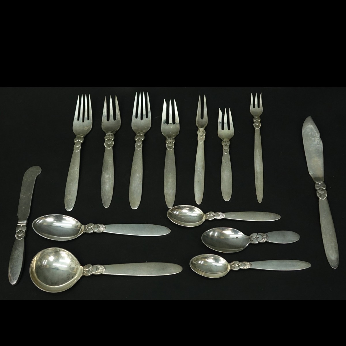 193 pcs Georg Jensen Cactus Flatware