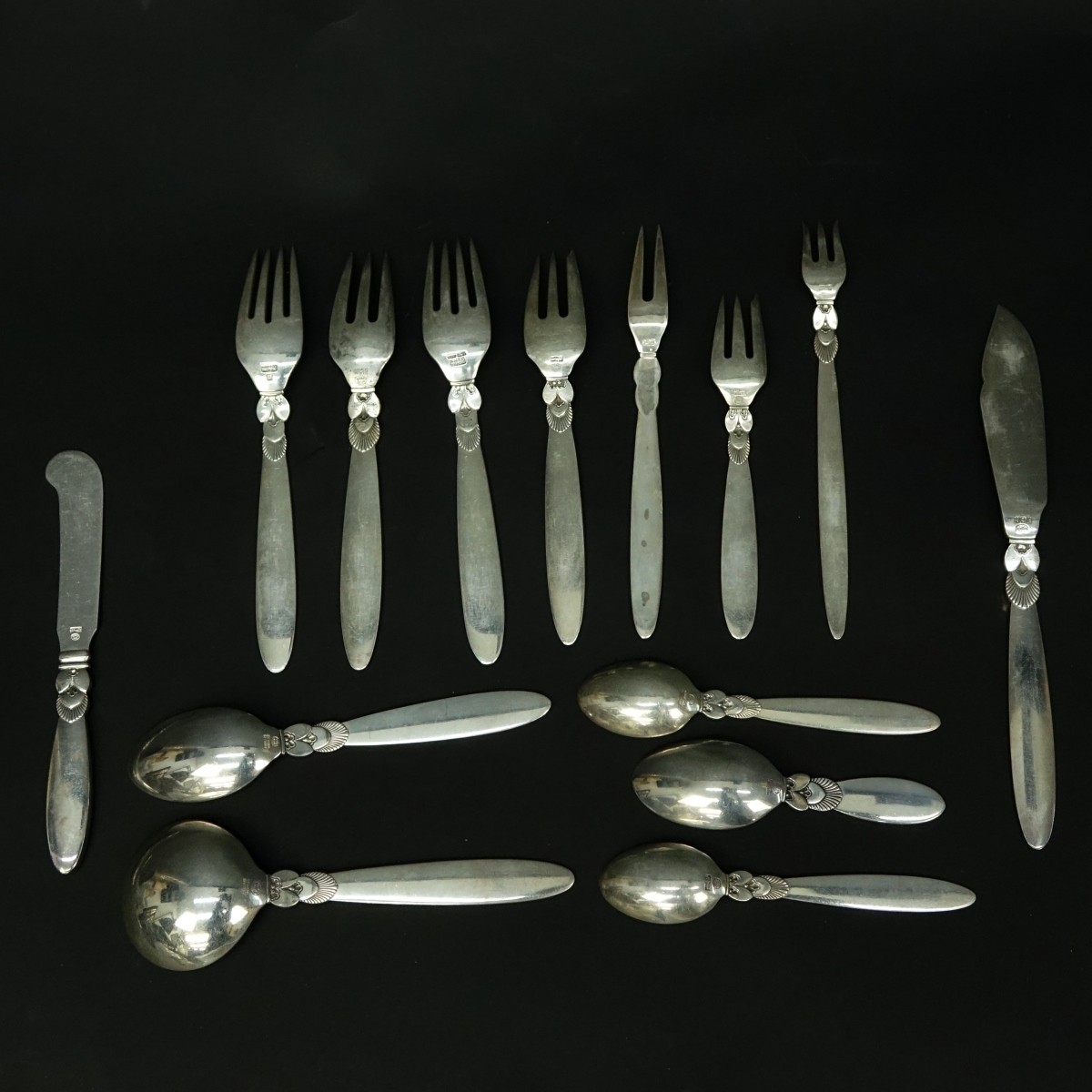 193 pcs Georg Jensen Cactus Flatware