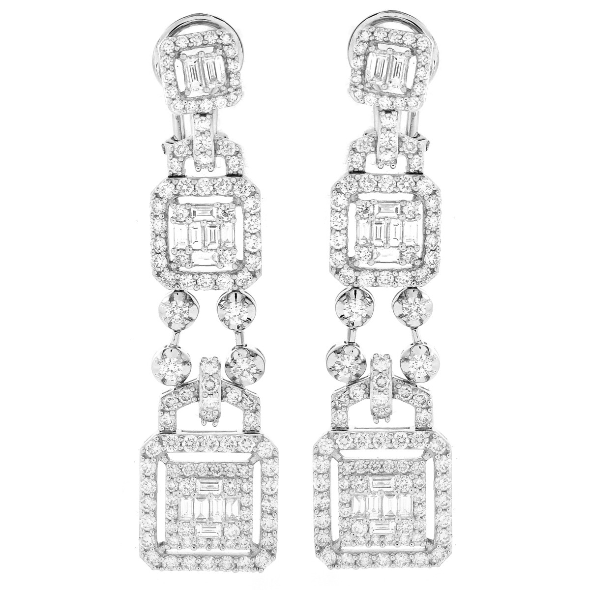 5.0ct TW Diamond and 18K Gold Earrings