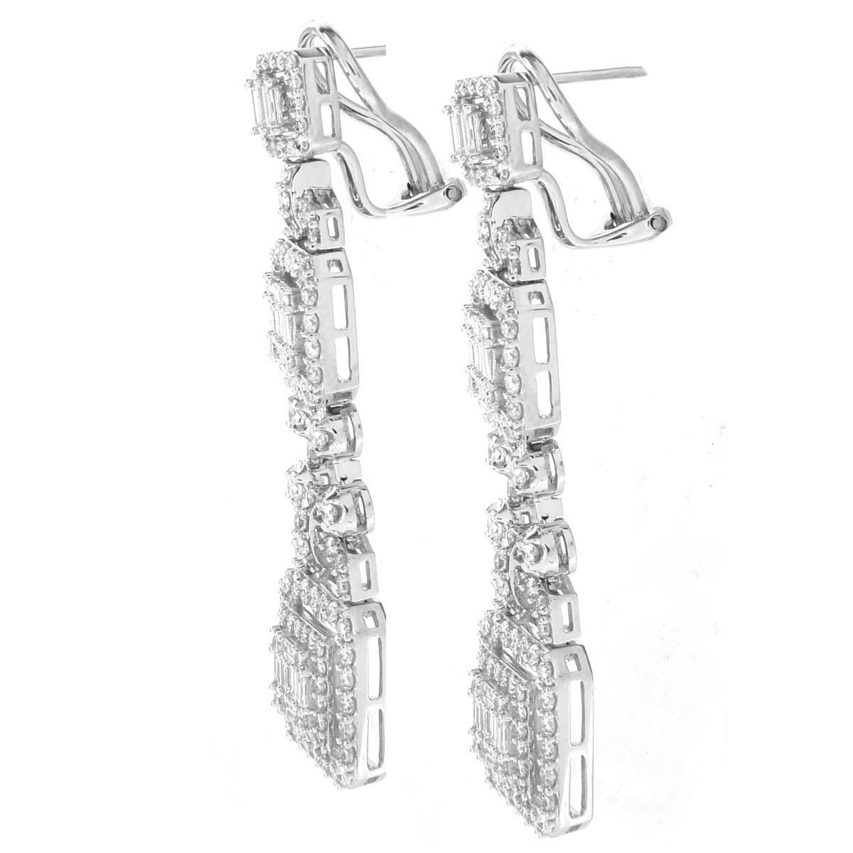 5.0ct TW Diamond and 18K Gold Earrings