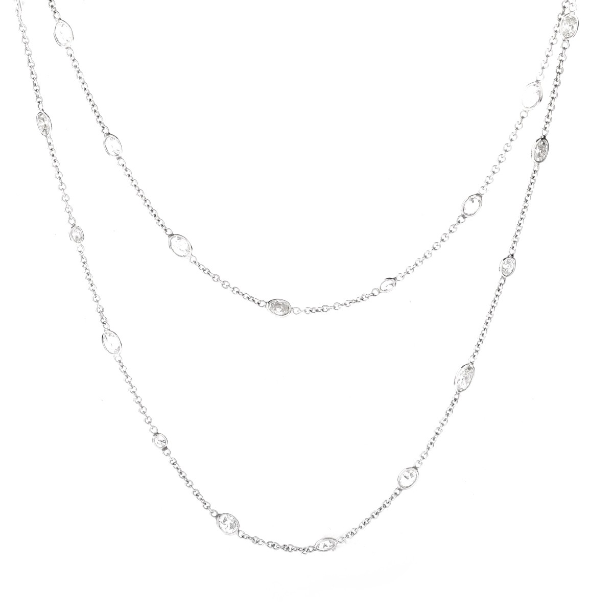 11.0ct TW 37" Diamond and 18K Necklace