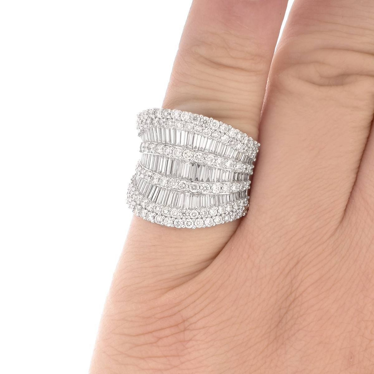 5.0ct TW Diamond and 18K Gold Ring