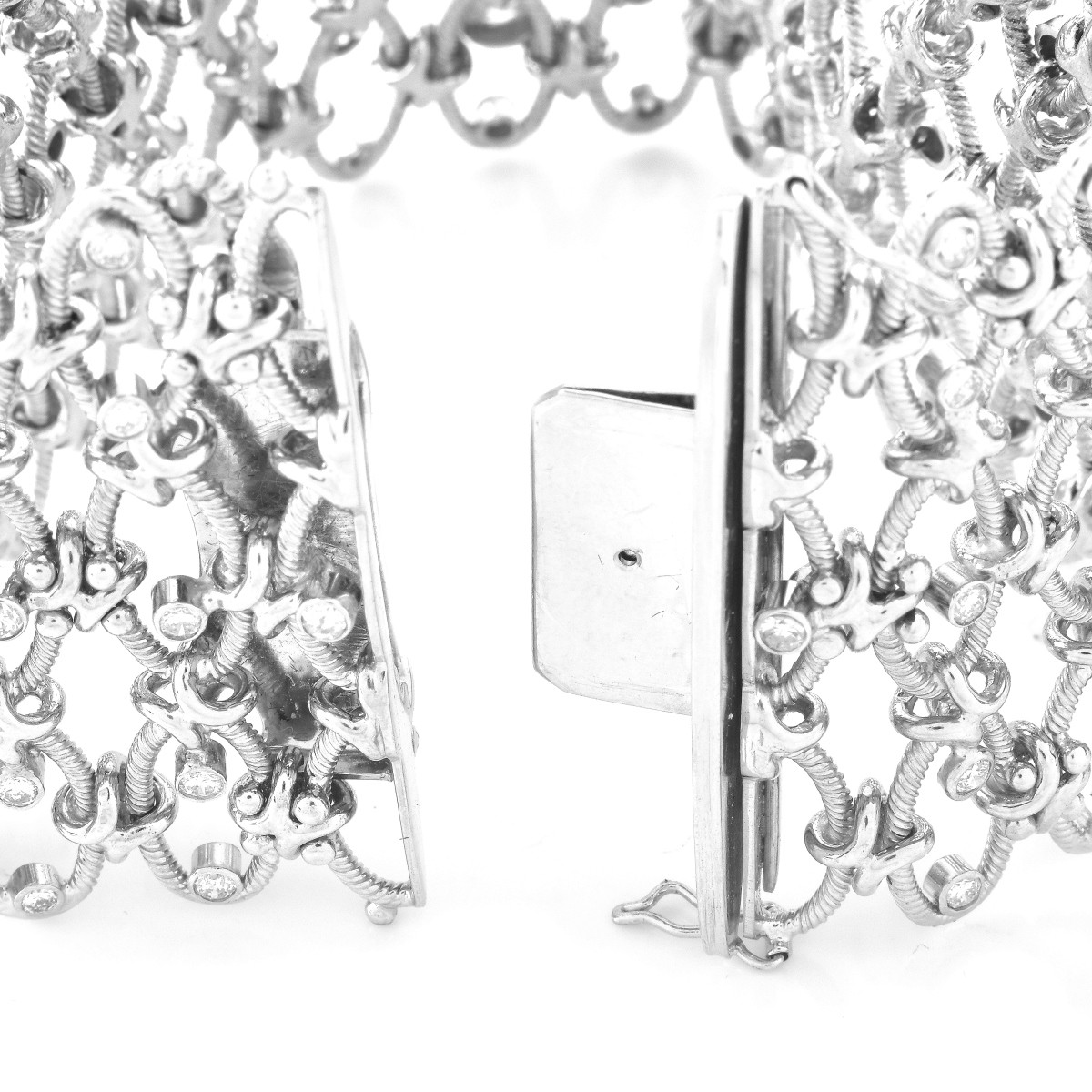 Contemporary Diamond and 18K Gold Bracelet