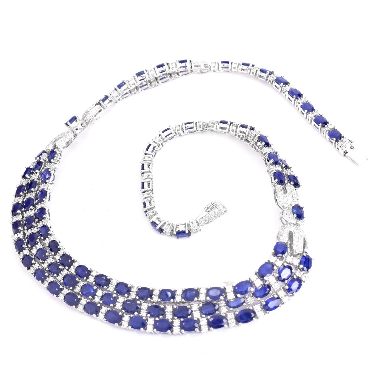 Sapphire, Diamond and 18K Gold Necklace