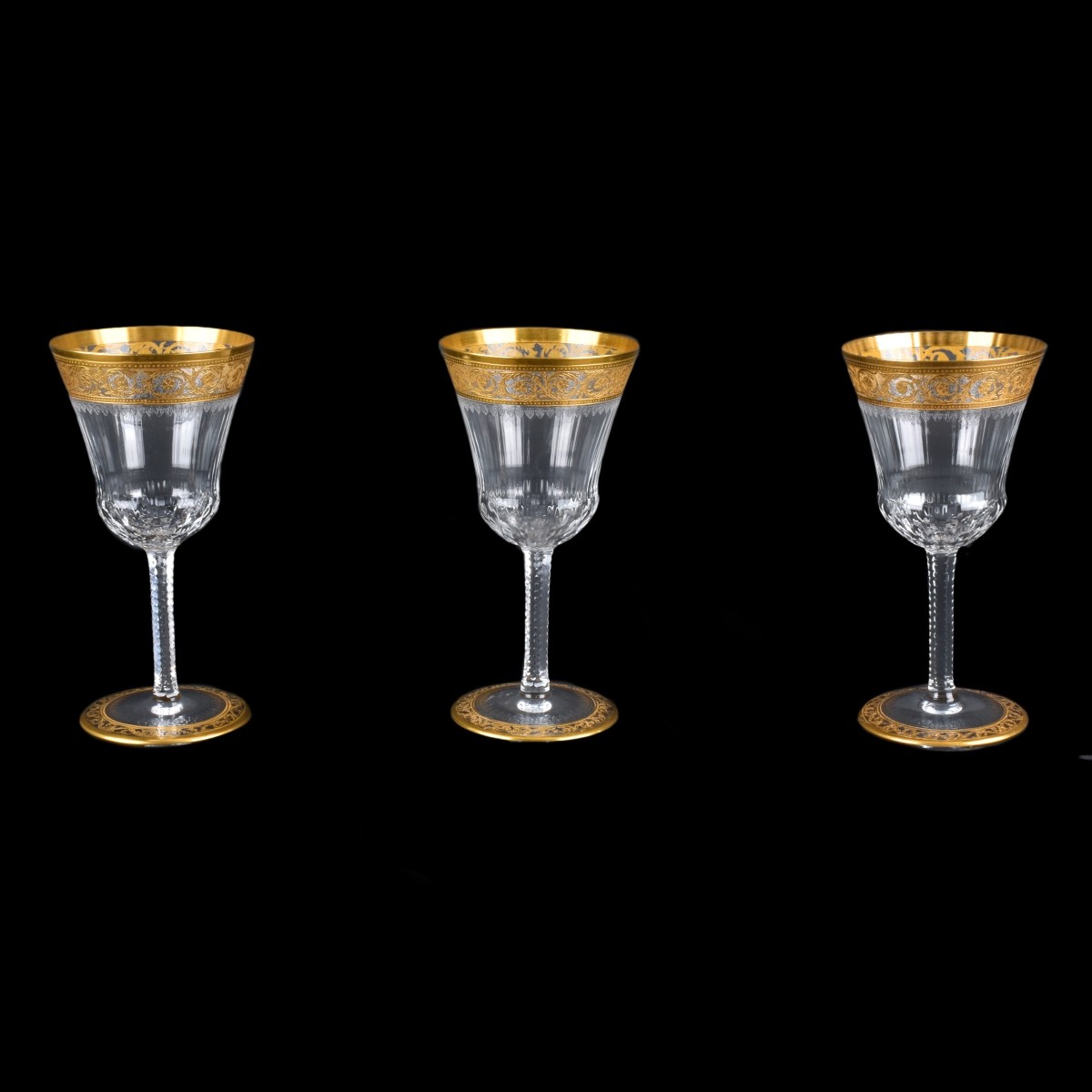 Three (3) St Louis Thistle Goblets