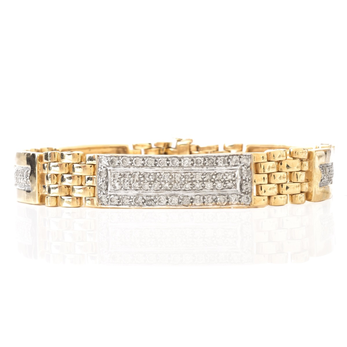 Man's Diamond and 14K Gold Bracelet