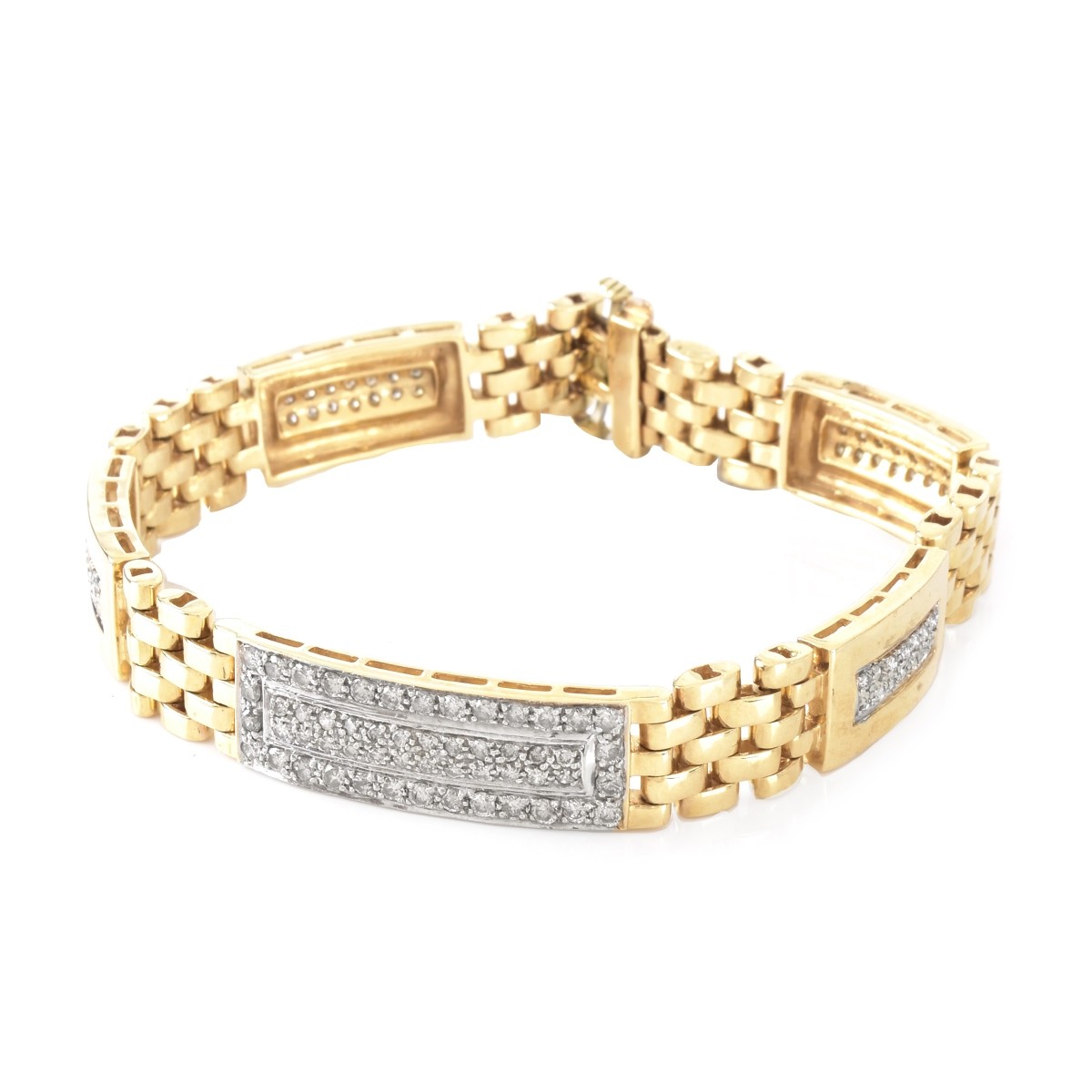 Man's Diamond and 14K Gold Bracelet