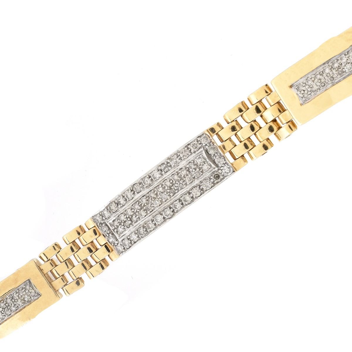 Man's Diamond and 14K Gold Bracelet