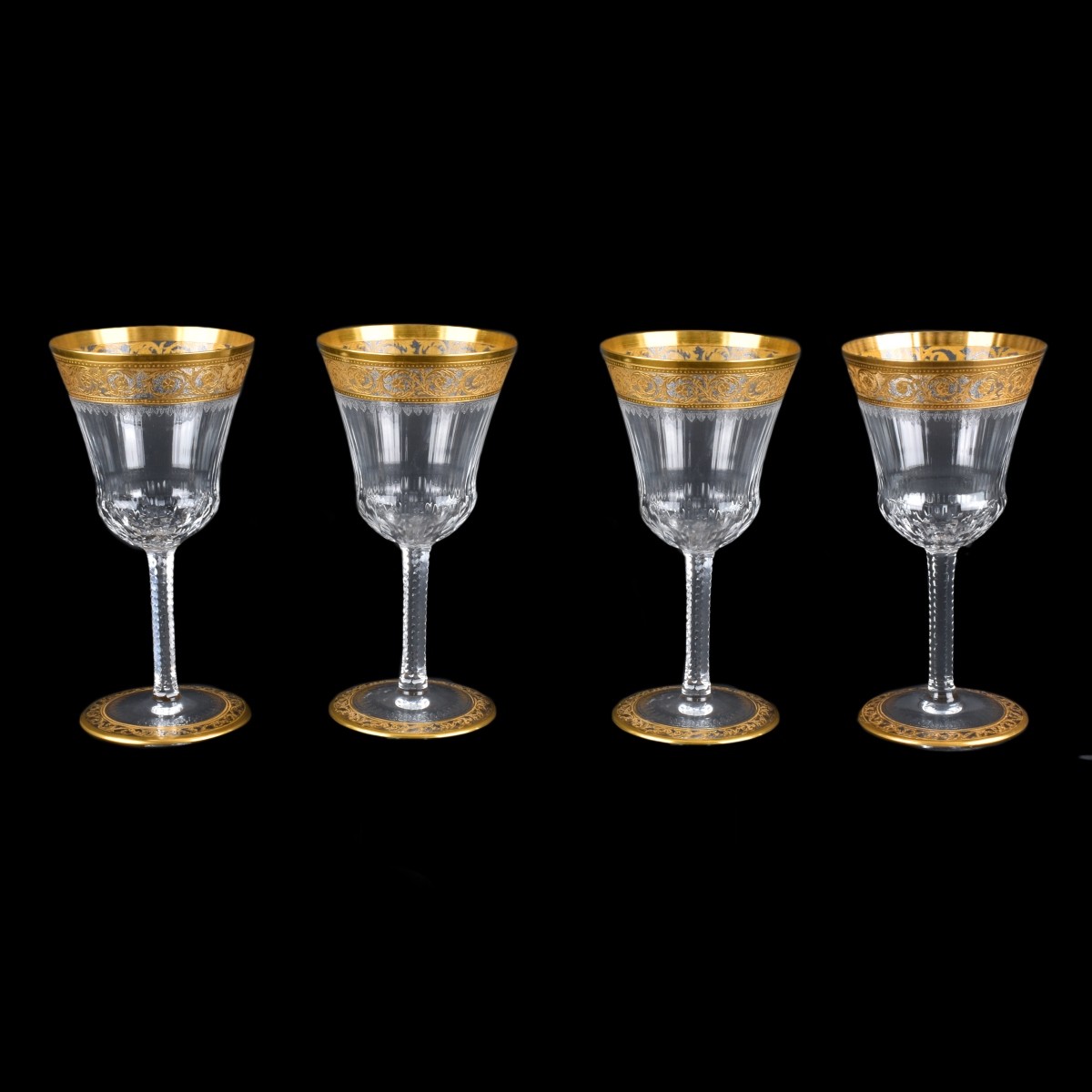 Four (4) St Louis Thistle Goblets