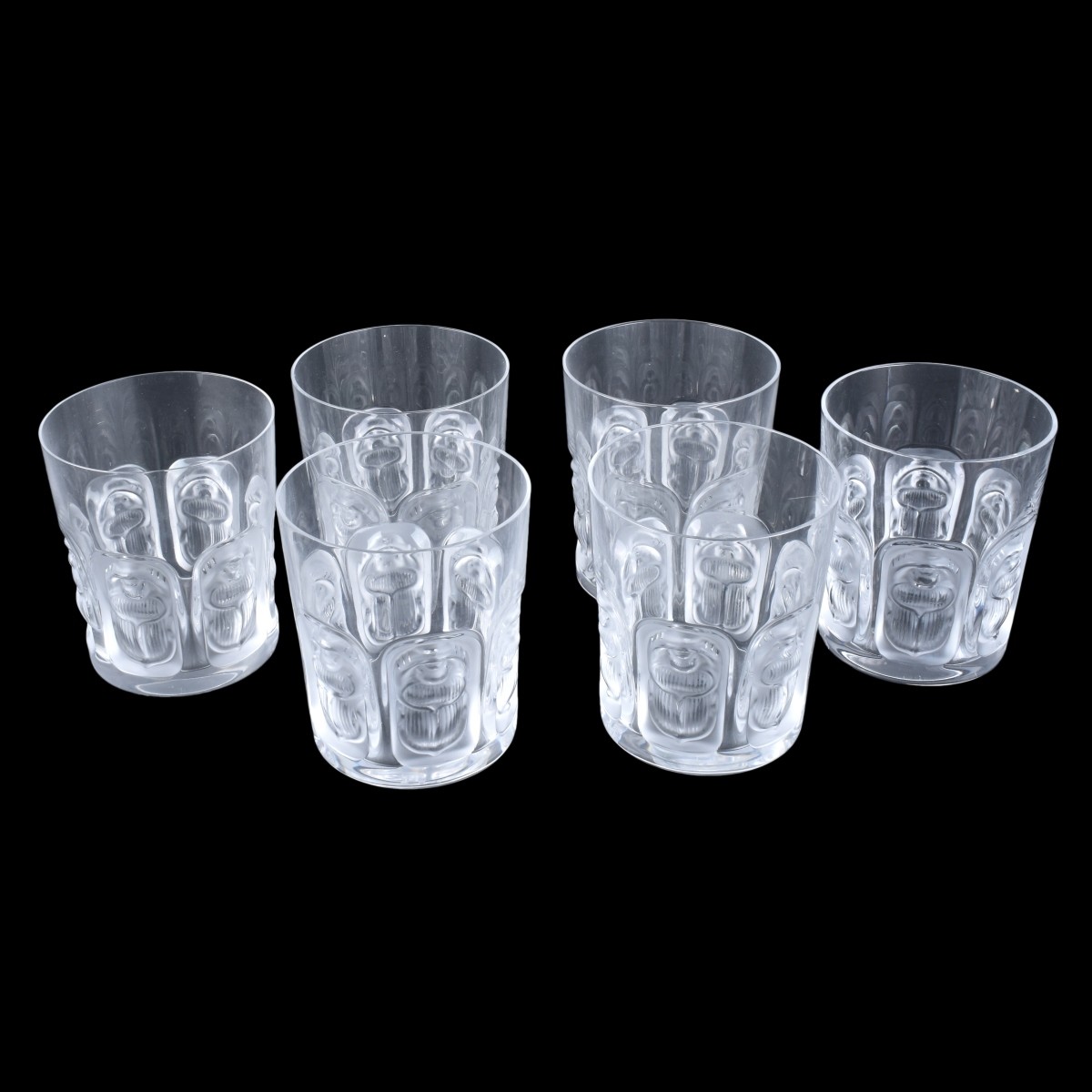 Six (6) Lalique Khepri Glasses