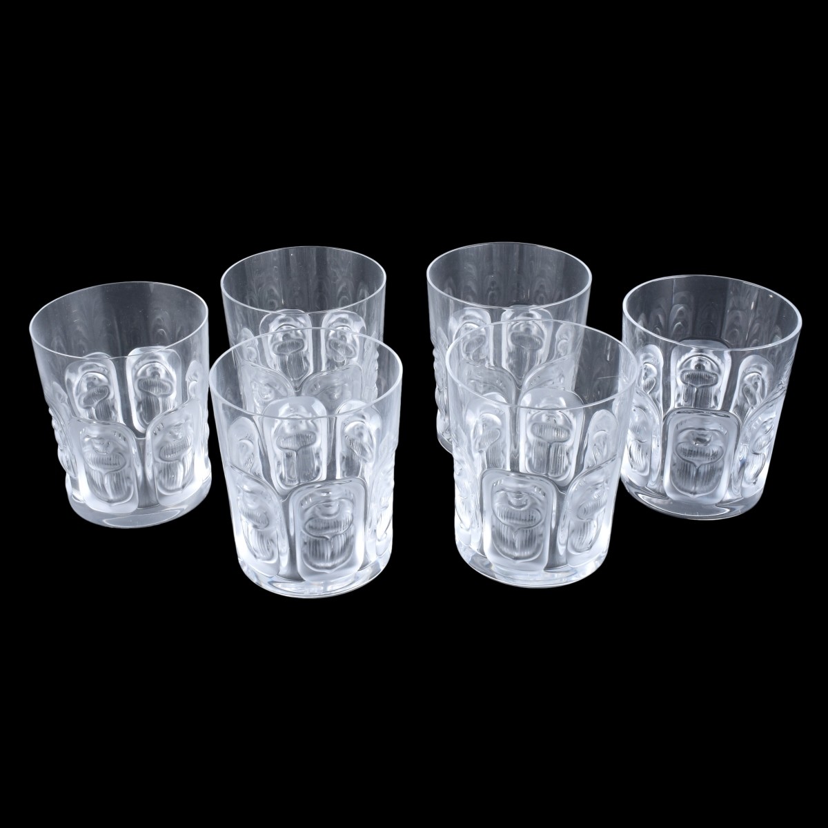 Six (6) Lalique Khepri Glasses