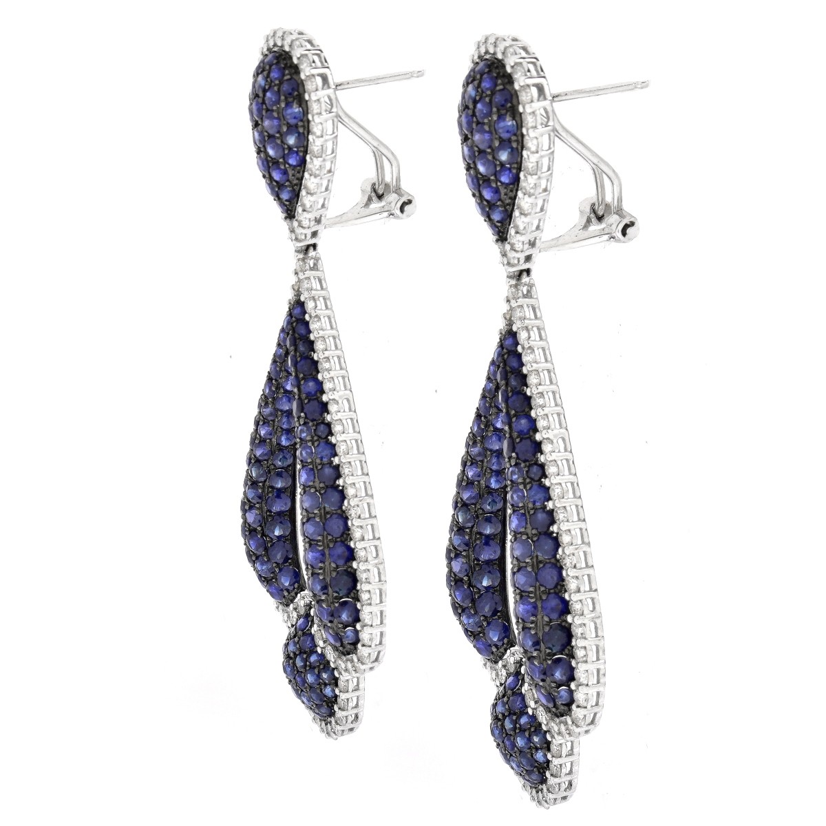 Sapphire, Diamond and 18K Gold Earrings