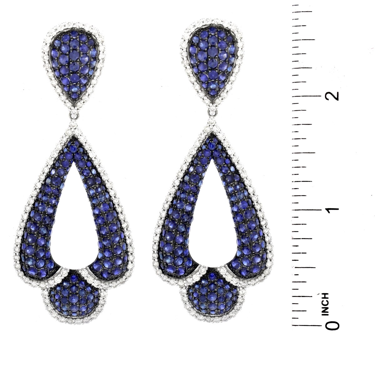 Sapphire, Diamond and 18K Gold Earrings