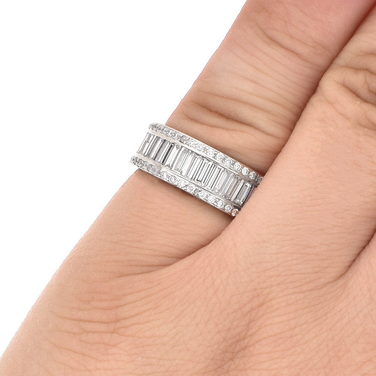 Diamond and White Gold Eternity Band