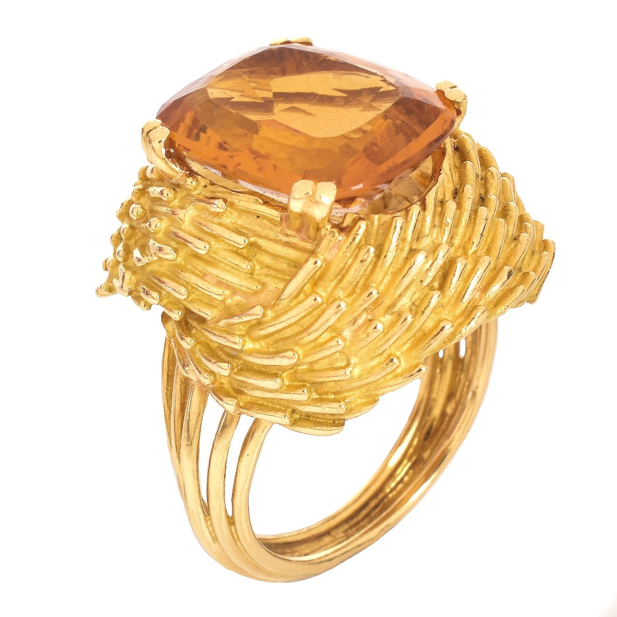 Citrine and 18K Gold Ring