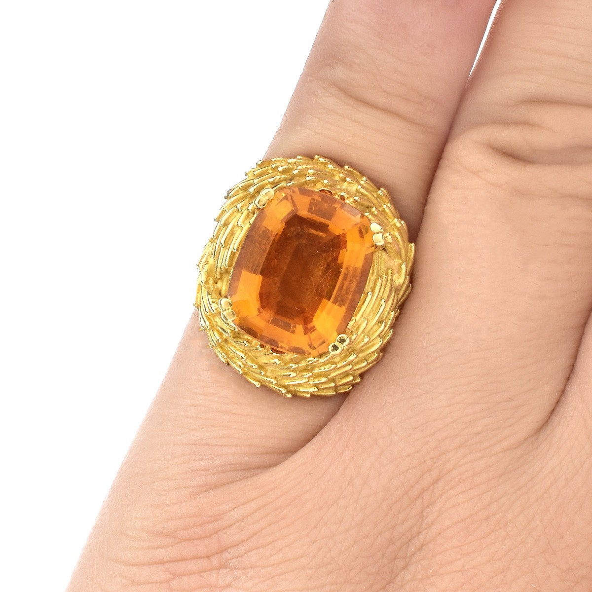 Citrine and 18K Gold Ring