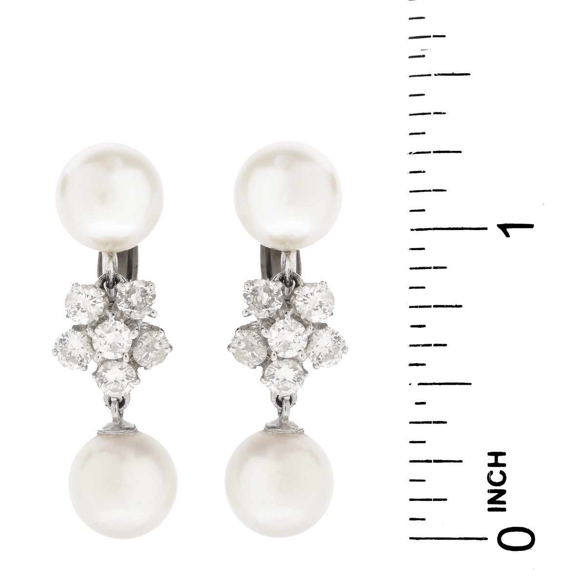 Vintage Pearl and Diamond Earrings