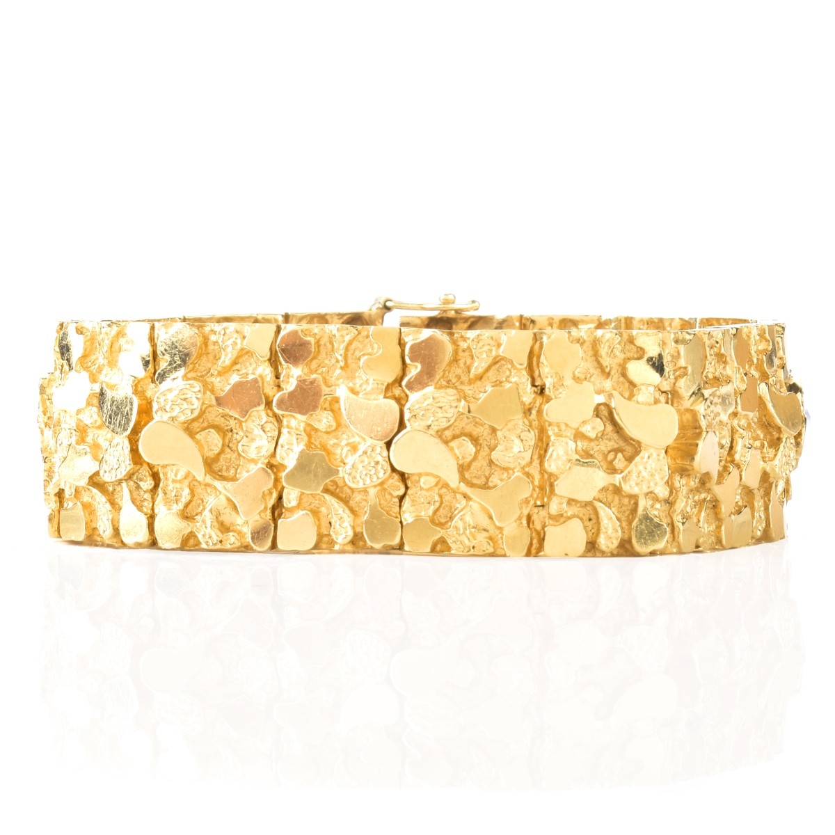 Man's 14K Gold Nugget Bracelet