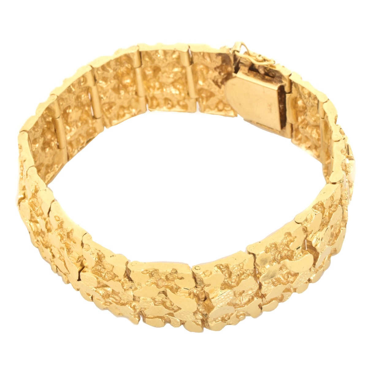 Man's 14K Gold Nugget Bracelet