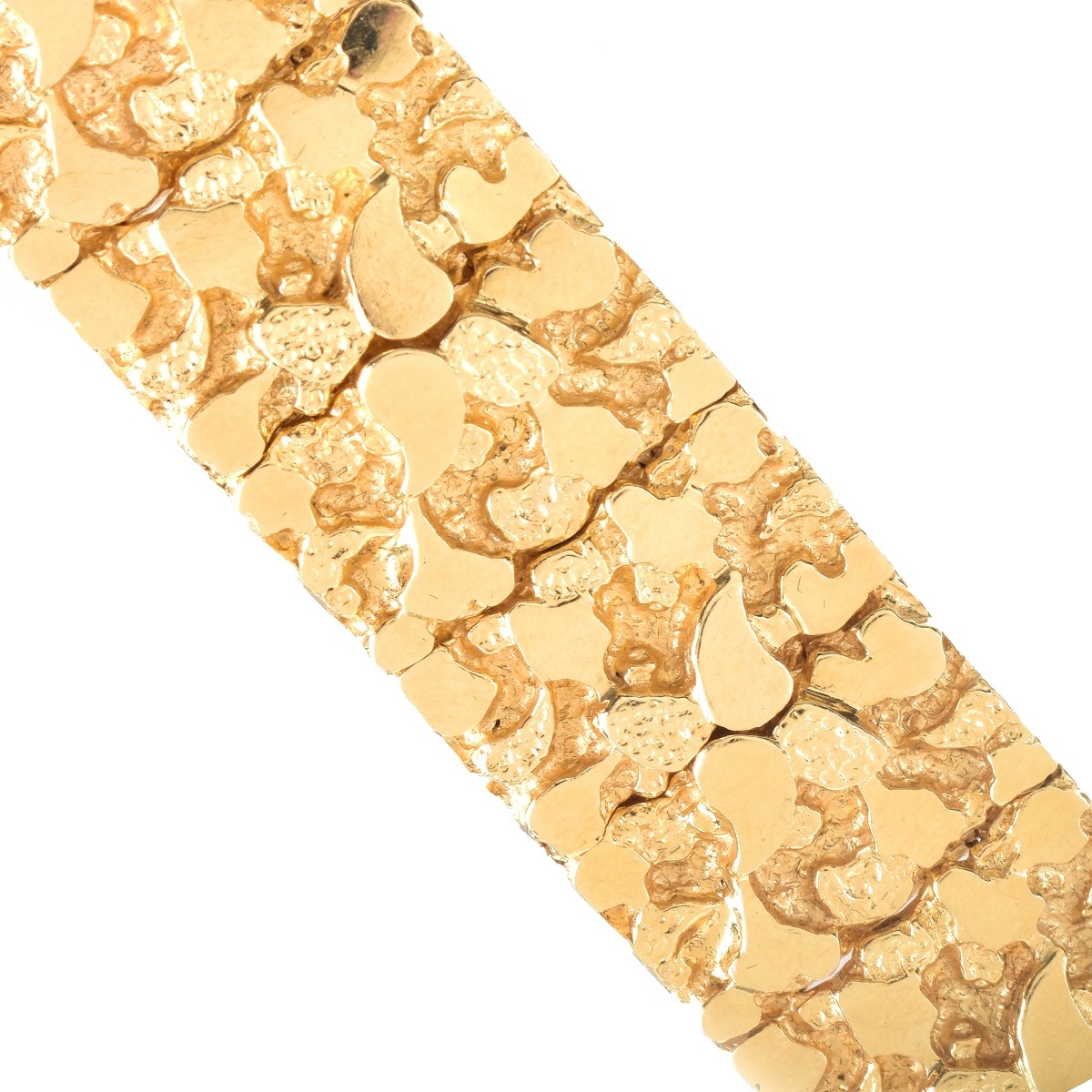 Man's 14K Gold Nugget Bracelet