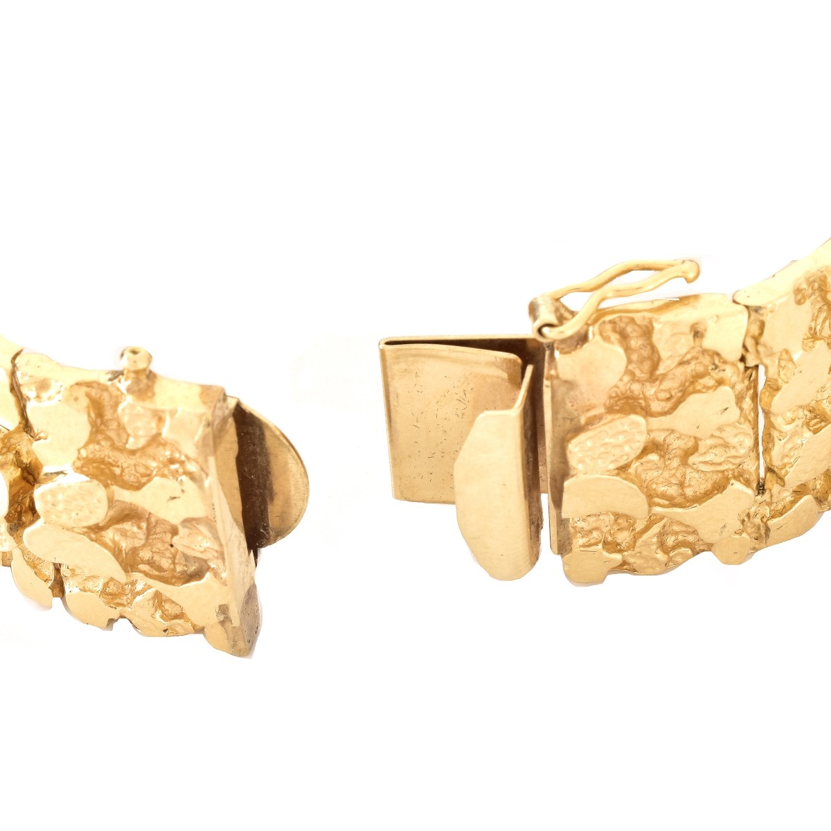 Man's 14K Gold Nugget Bracelet