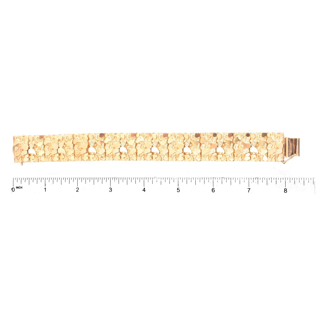 Man's 14K Gold Nugget Bracelet