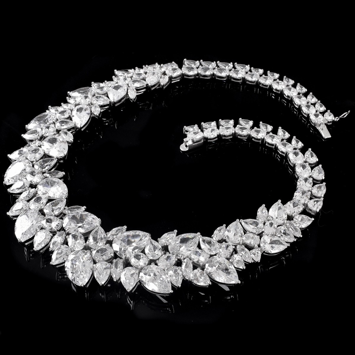 Harry Winston style CZ and Silver Necklace