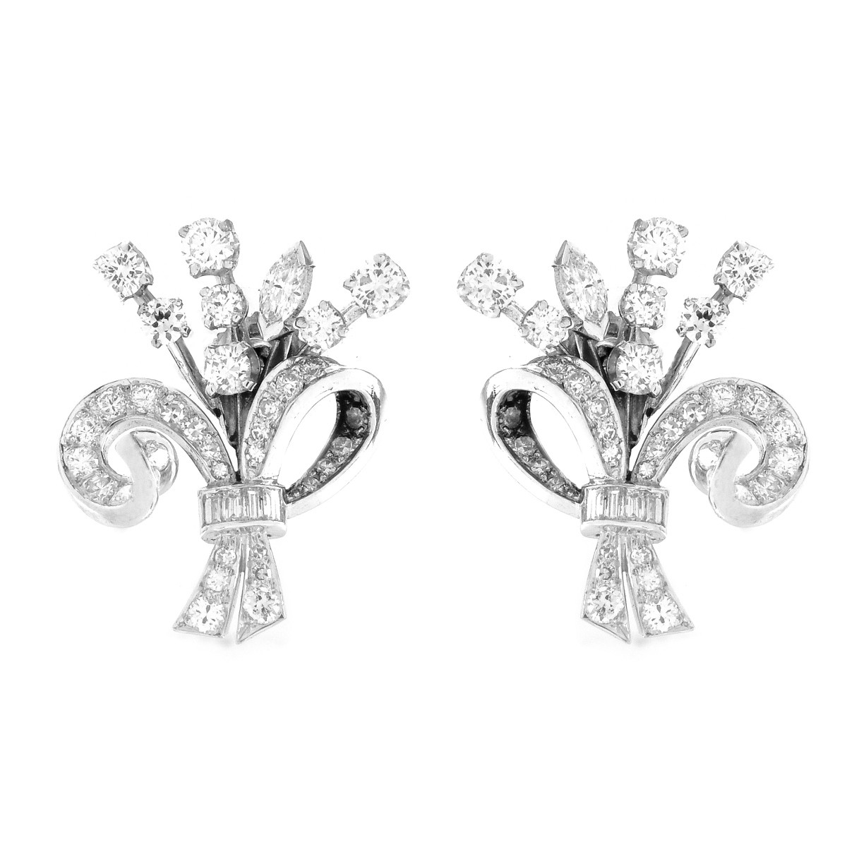 4.0ct TW Diamond and Platinum Earrings