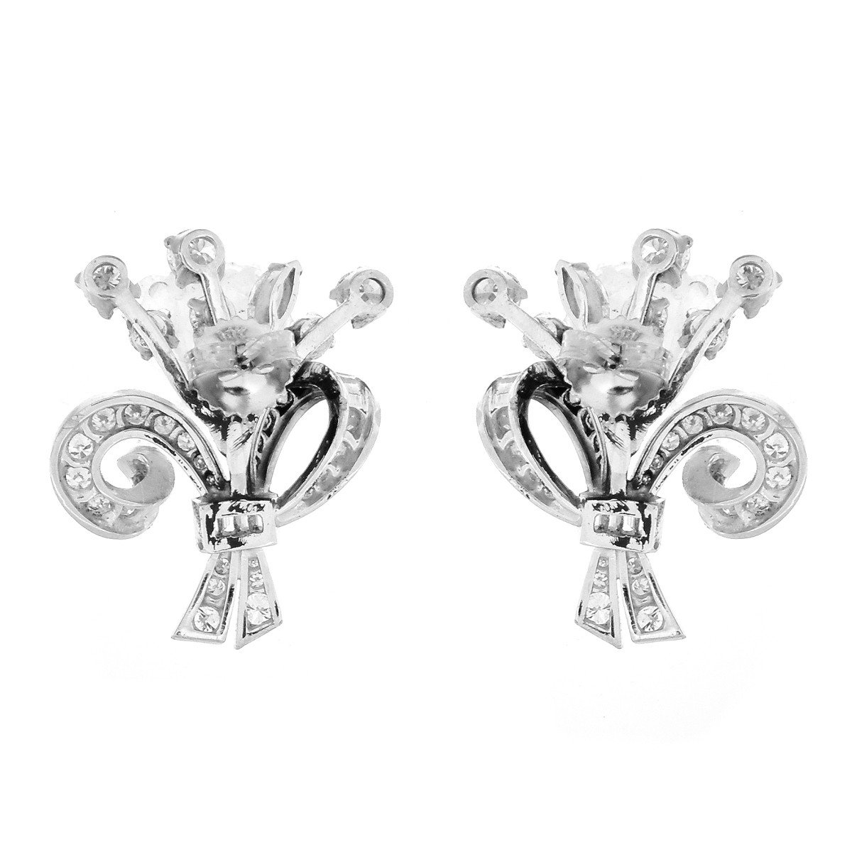 4.0ct TW Diamond and Platinum Earrings