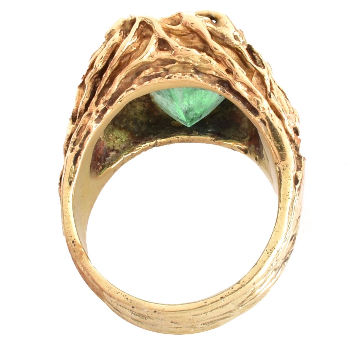 Man's Emerald and 14K Gold Ring