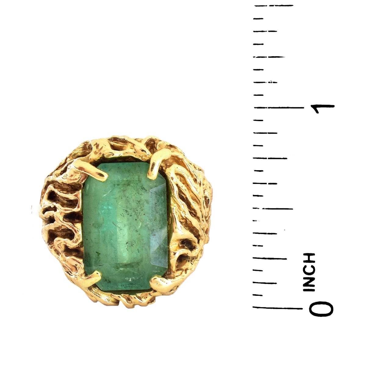 Man's Emerald and 14K Gold Ring