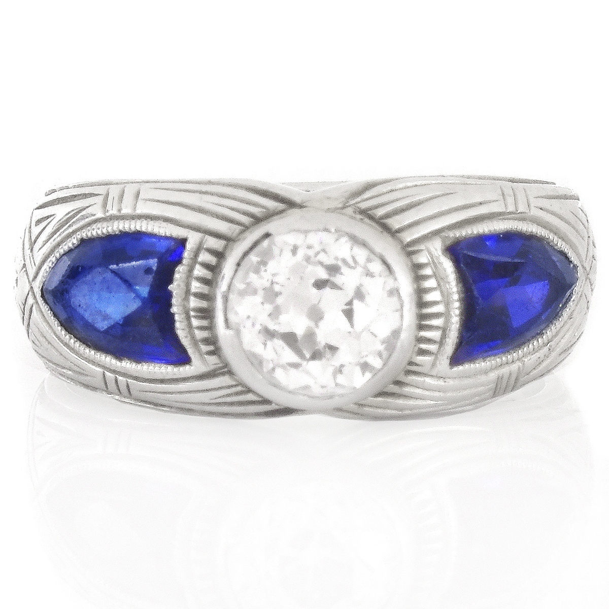 Art Deco Diamond and Sapphire Ring