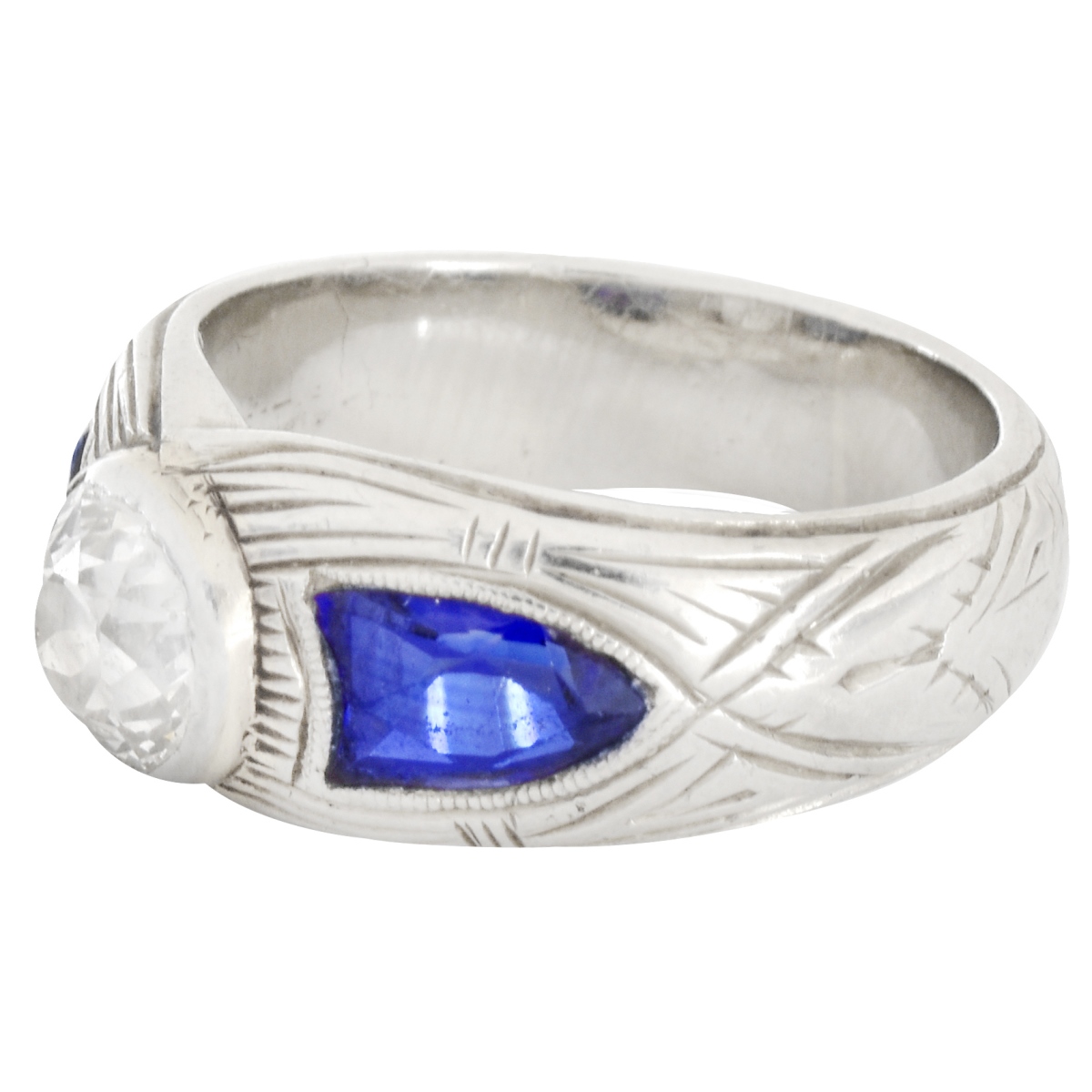 Art Deco Diamond and Sapphire Ring