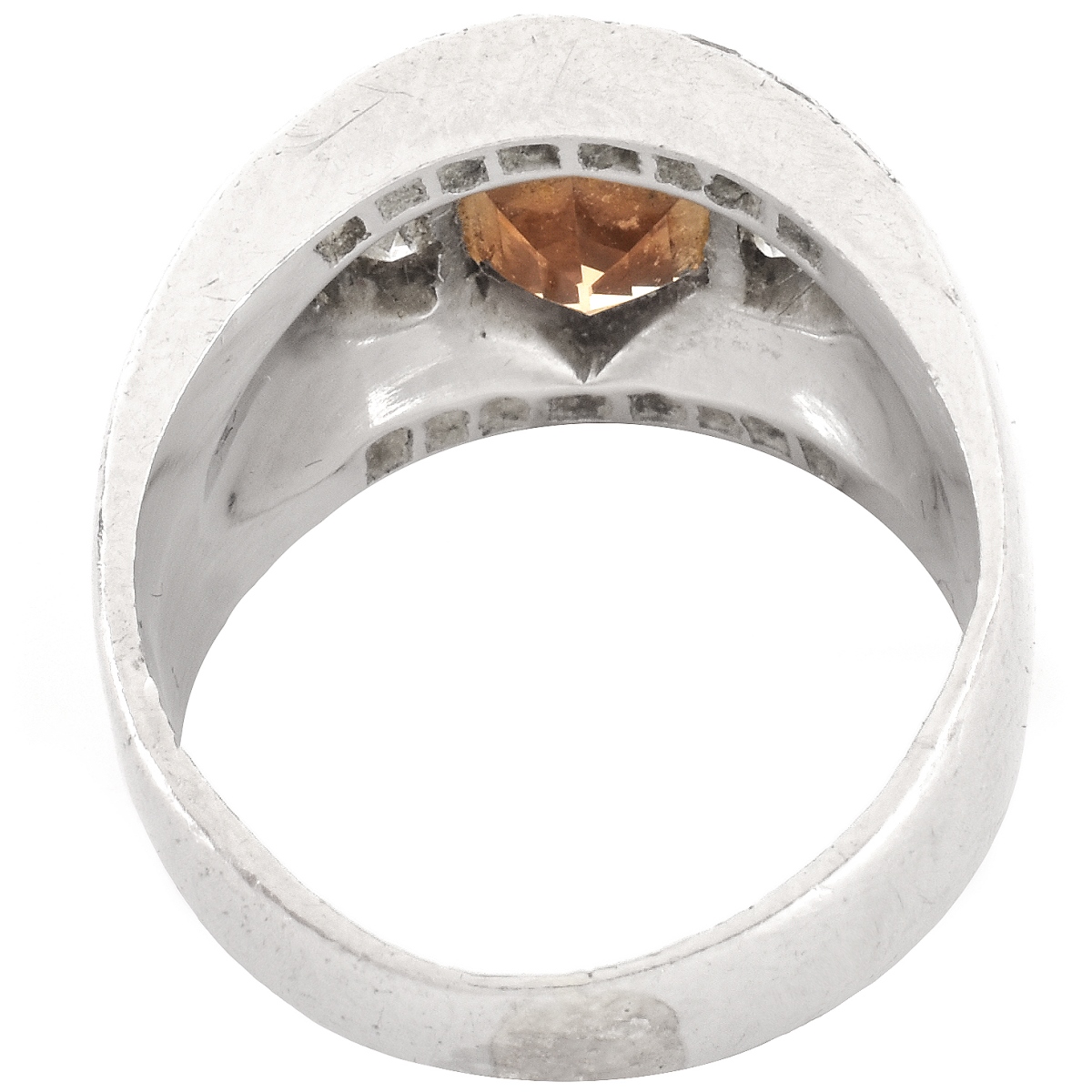 Fancy Brown Diamond and Platinum Ring