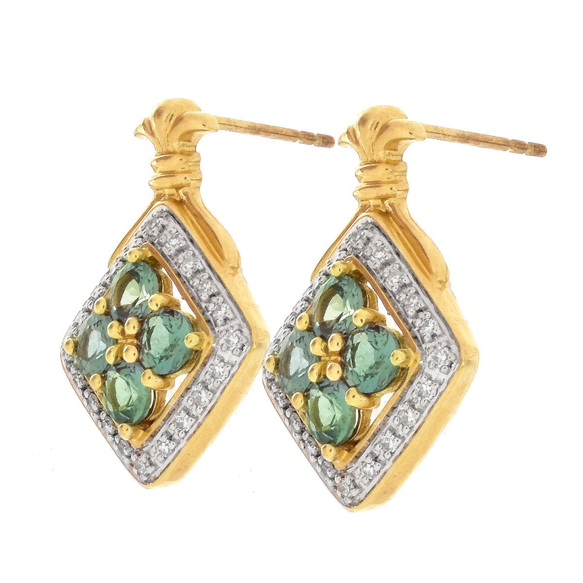 Emerald, Diamond and 18K Gold Earrings