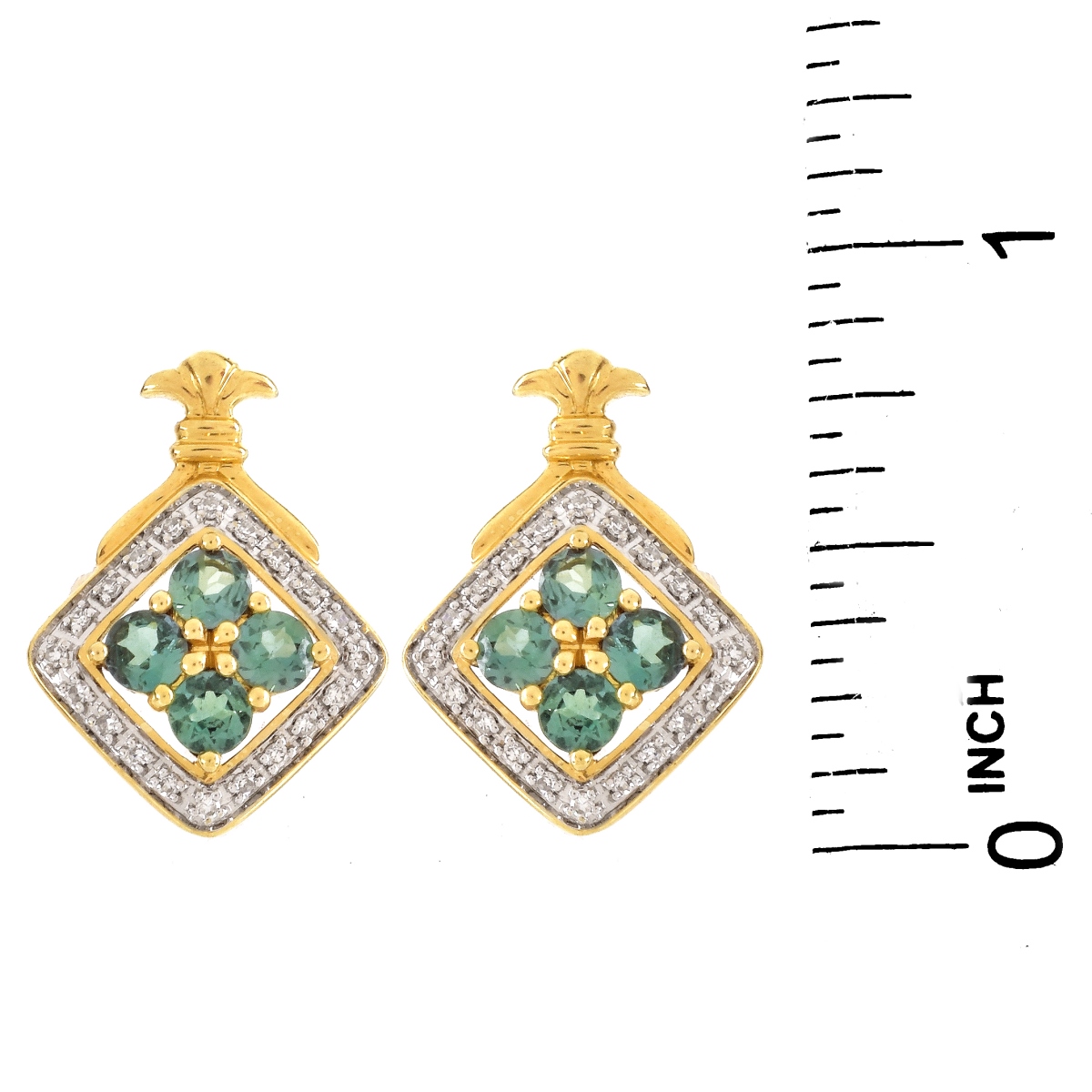 Emerald, Diamond and 18K Gold Earrings